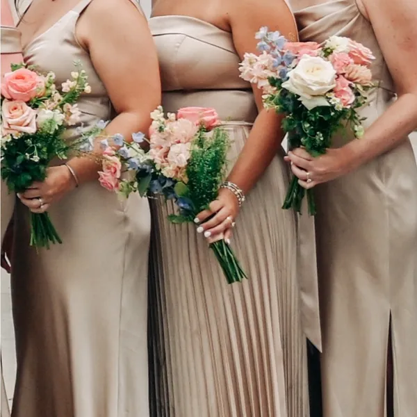 Revelry Strapless Gold Pleated Dress - Image 5
