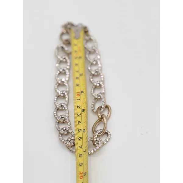 Chunky Gold Tone Rhinestone Chain Link Necklace Statement Runway Choker Glam - Image 4