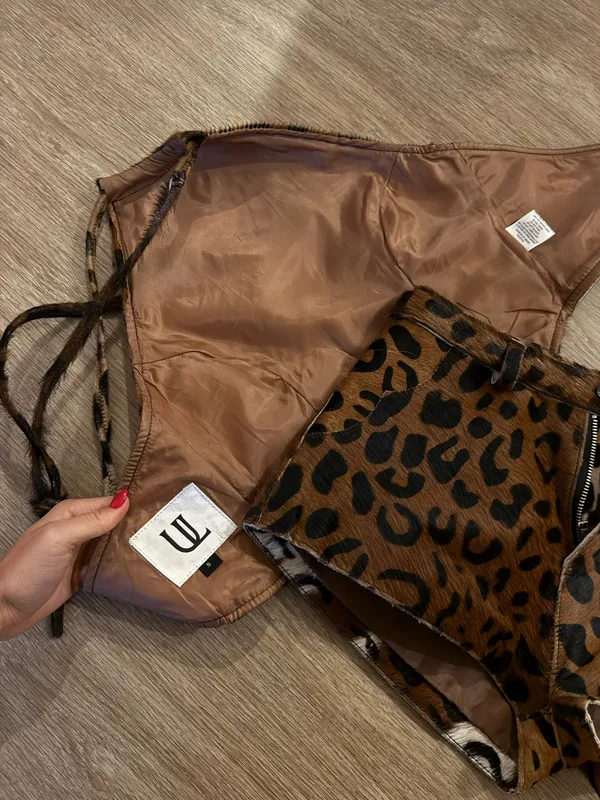 Understated Leather Halter and Shorts in Leopard - Image 6