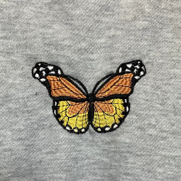 Hoodie Women’s XL Sweatshirt Embroidered Butterfly Grey Fairy Grunge Kidcore - Image 4