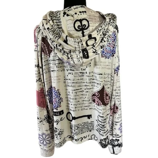 Lily by Firmiana Vintage Graphic Lightweight Hoodie XL - Image 4