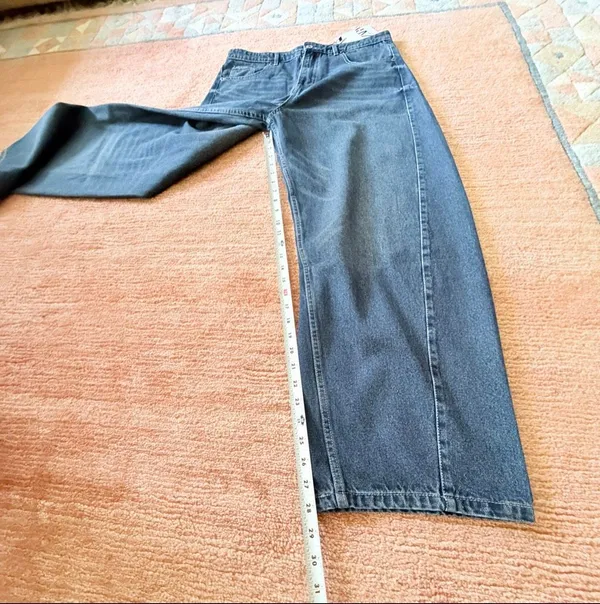 Zara High Rise Wide Leg Barrel Jeans Medium Wash NWT Size M US 28 - Image 5