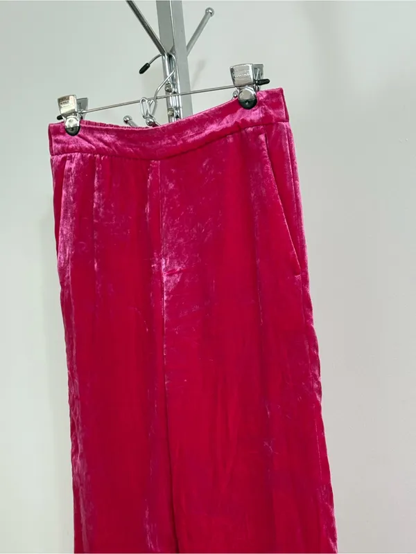 J. Crew Women’s Pink Velvet Peyton Pull On Pants Cropped Elastic Waist 6 NWT - Image 6