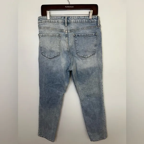 Old Navy Power Straight High Rise Distressed Denim Size 12 - Image 4