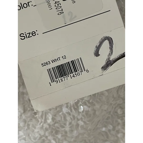 Mac Duggal Size 12 NEW One Shoulder White Sequined Mini Dress 5263 FLAW - Image 10
