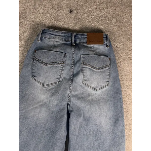 judy blue raw hem colorblock 3/26 wide leg crop - Image 6
