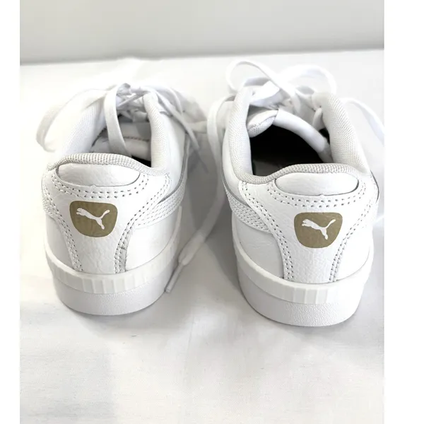 PUMA White Platform Sneakers Womens 6 /‎ Youth 4.5 Clean Girl Minimalist Shoes - Image 3