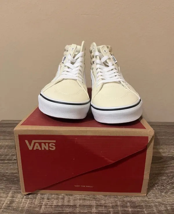 Vans Cream Floral Hi Top Sneakers 8 - Image 4