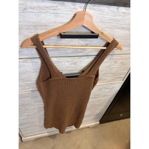 Princess Polly Brown Knit Mini Dress Sleeveless Ribbed Corset Bust Size S/M - Image 3
