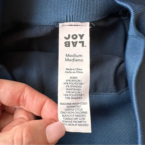 Joy Lab High Waist Seamless Biker Shorts Medium Navy Blue Workout Gym Activewear - Image 5