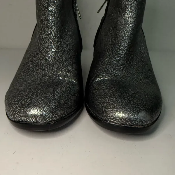 Sam Edelman Petty Ankle Boots Chelsea Bootie Zip Metallic Silver Leather 8.5 - Image 8