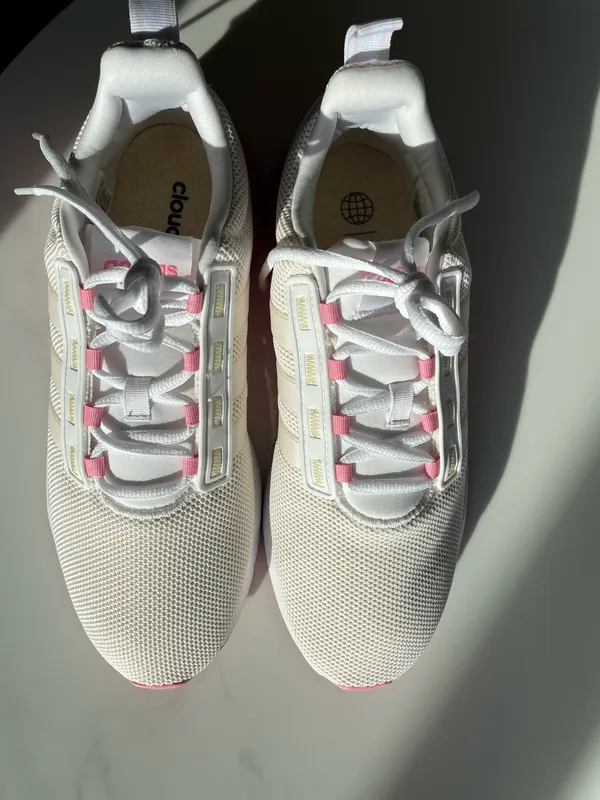 Adidas Women Sneakers Cloud Foam Supper Size US9.5 White And Pink - Image 3