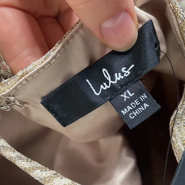 Lulus Earned Your Win Metallic Lace Cocktail Dress size XL - Image 6