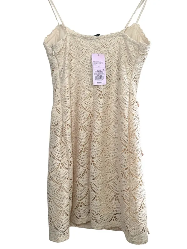 Wild Fable Crochet Mini Dress Cream Shell Detail Small NWT - Image 3