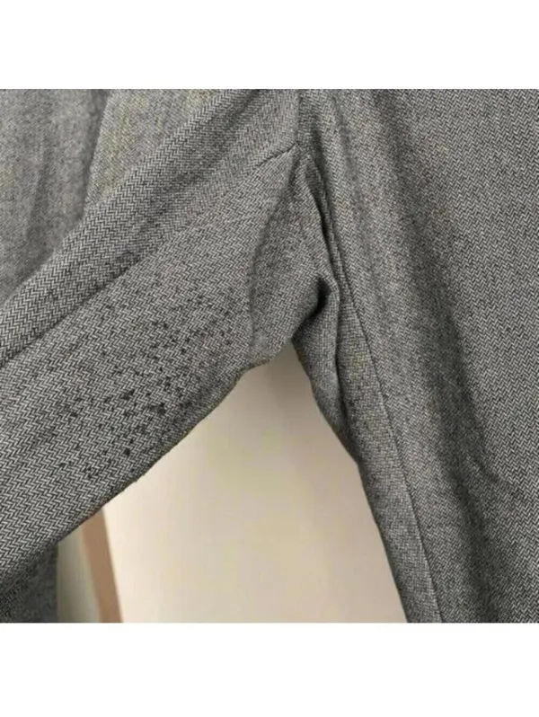 Worthington Modern Fit Grey Micro Herringbone Print Work Trousers - Image 4