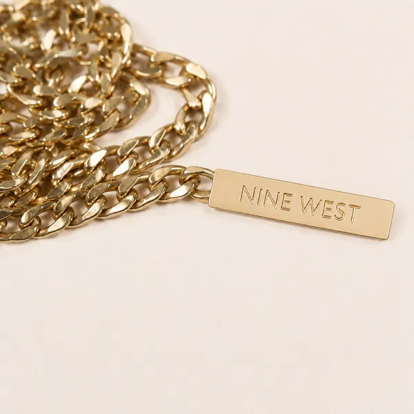 Nine West gold-tone chunky chain-link belt - Image 2