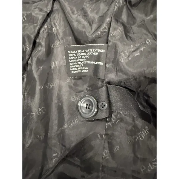 Leather Black Jacket East 5th Size S Vintage 90s - Image 5