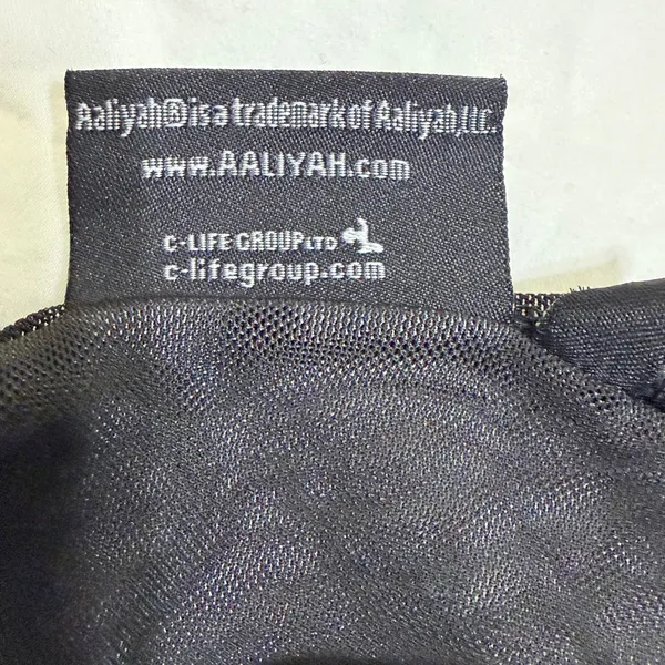 Aaliyah Mesh Long Sleeve Crop Top Black Graphic XS‎ (14-16) Y2K 90s Streetwear - Image 8