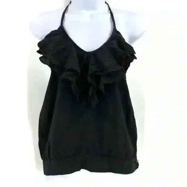 Karina Grimaldi Antonella Black Silk Halter‎ Top - Image 2