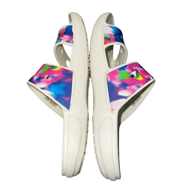 Crocs Classic Slide‎ Sandals Tie Dye Cherry Graphic Women's 9 Men's 7 - Image 8