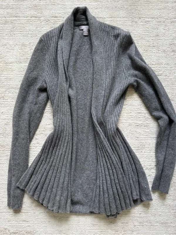 Charter Club Cashmere Dark Gray Cardigan (Size Small) - Image 3