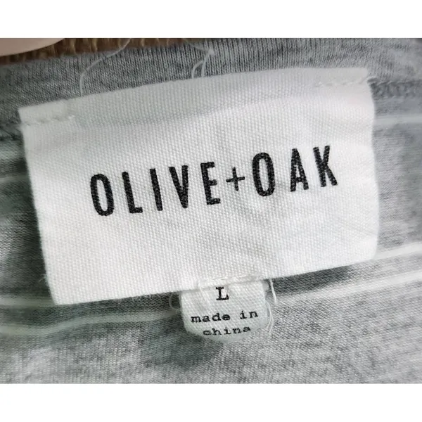 OLIVE+OAK Dress Womens Size Large Blue Striped Sleeveless‎ VNeck Modern Summer - Image 4