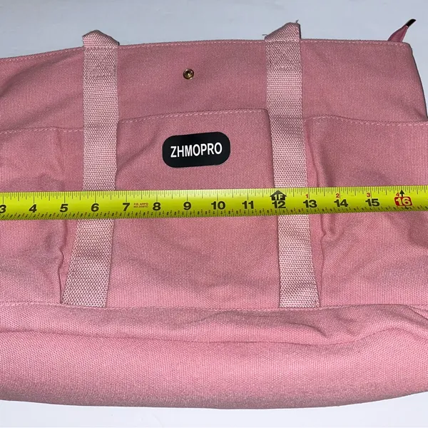 Pink Canvas Tote Bag for Women - Image 2