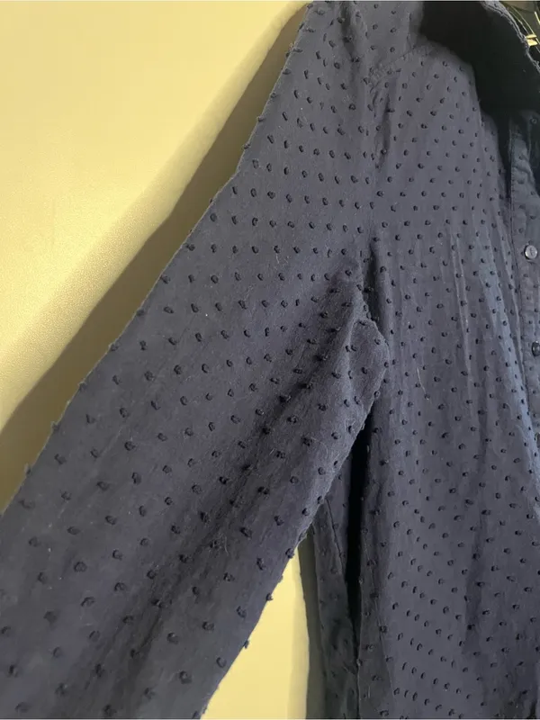 Tuckernuck Callahan Navy Swiss Dot Shirt Dress - Image 6