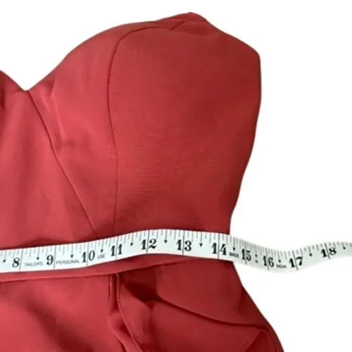 Azazie‎ Naeem Dress Size A8 A-line V Neck Ruffle Chiffon Terracotta - Image 6