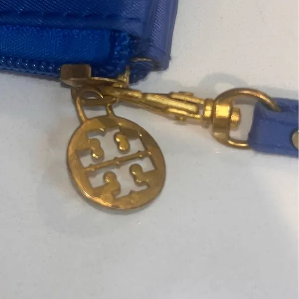Tory Burch Blue Nylon Wristlet Wallet EXC CONDITION - Image 4