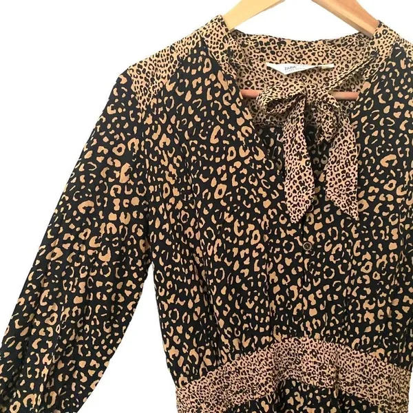 ZARA Leopard Print Mini Dress Sz Sm‎ - Image 3
