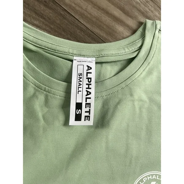 Alphalete Women’s Dynasty Long Sleeve Crop Tee - Pistachio, Size Small - Image 9