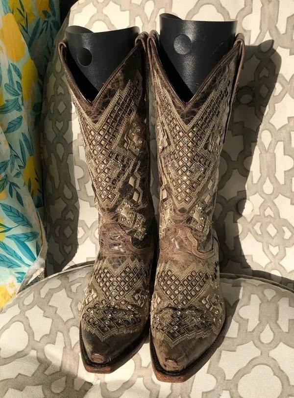 Golden Guns Studded Rhinestones Western 5664 Cowboy Boots 8 - Image 4