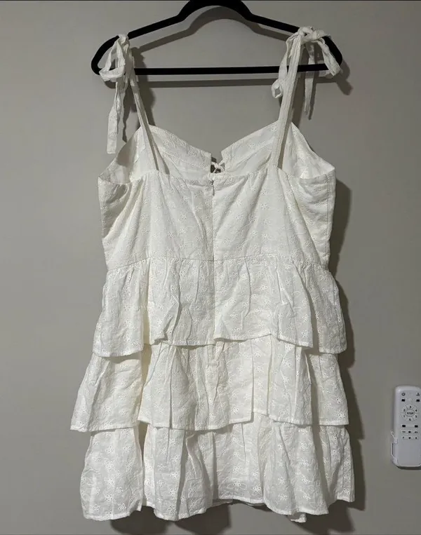 Petal & Pup CELESTE RUFFLE MINI DRESS - WHITE Size XL - Image 5