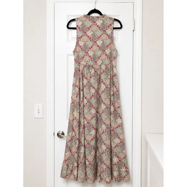 Umgee Floral High Low Maxi Dress Boho Cottagecore Prairie Sleeveless Small - Image 3