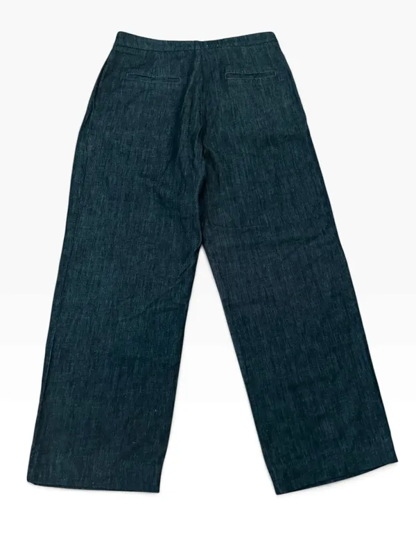 ANTHROPOLOGIE Maeve Belted Pleated High Rise Wide Leg Jeans Dark Denim Size 31 - Image 6