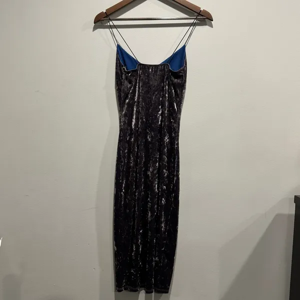 Vintage 90s Y2K Charlotte Russe Crushed Velvet Maxi Slip Dress XS - Image 5
