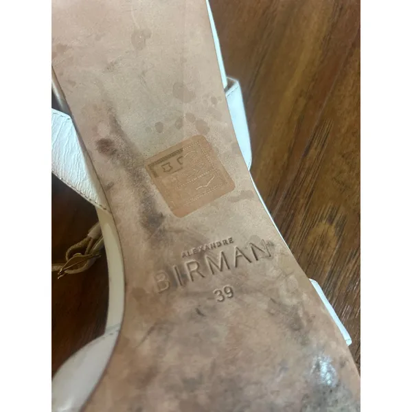 ALEXANDRE BIRMAN *IMPERFECT* Nelly Square Toe Sandal in White Shoes Size 39 9 - Image 8