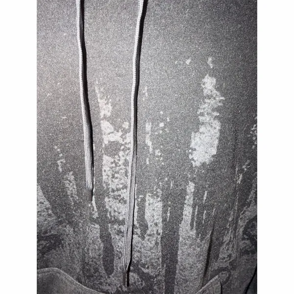 Men's Pullover Hoodie Sweatshirt Gray Size M Abstract Wash Print - Image 4