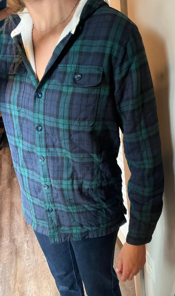 L.L.Bean Fleece Lined Flannel Hoodie - Image 5