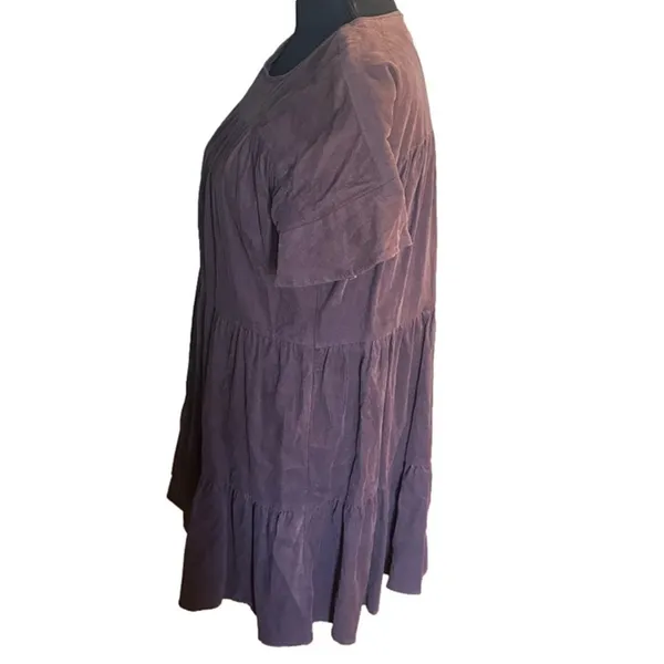 Altar’d State Brown Oversized Shift Dress Cap Sleeve Boho Chic Size S - Image 3