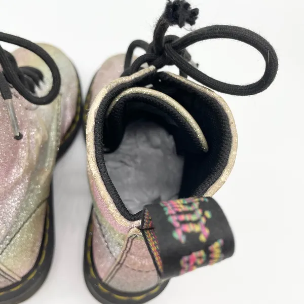 Dr Martens Womens‎ Combat Boots Size 5 Glitter Punk Rave Alt Festival Goth - Image 7