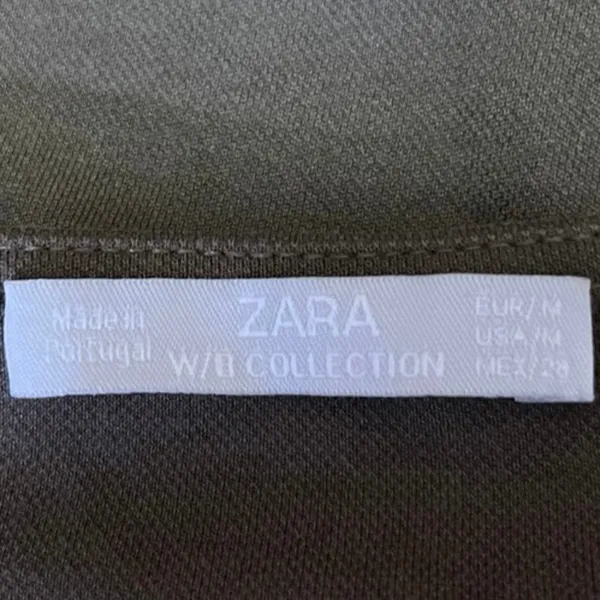 Zara Women's Green Short Sleeve Boat Neck Ruched Cropped Blouse Top Size M - Image 3