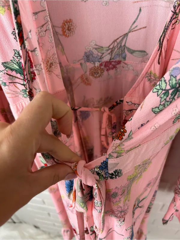 Scoop Pink Floral Wrap Dress Size XL 16-18 - Image 7