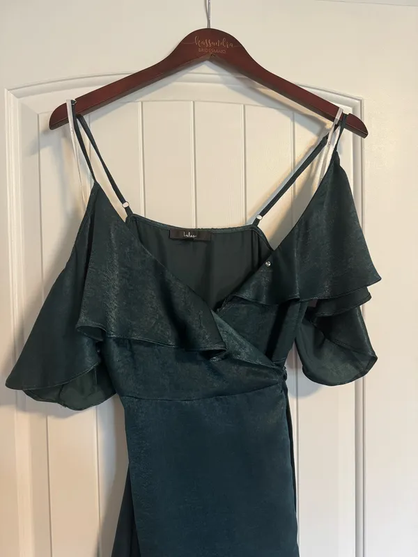 Lulus Satin Emerald Green Dress Maxi - Image 2