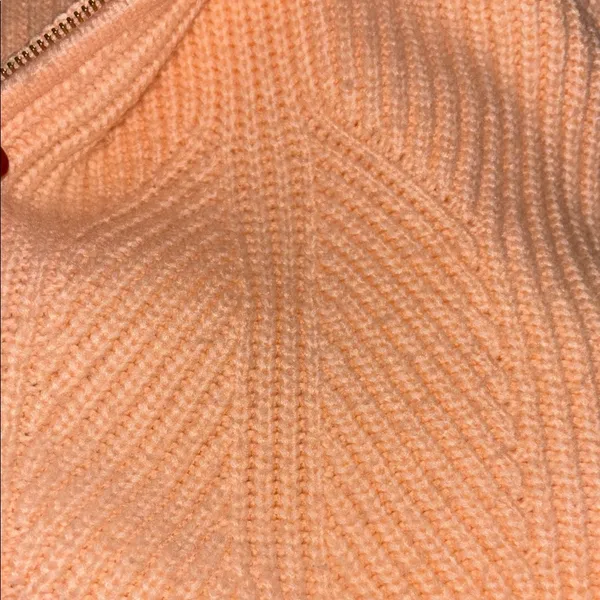 White House | Black Market Peach Ribbed Zip Hoodie Sweater Cardigan XS - Image 6