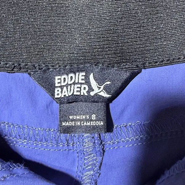 Eddie Bauer Women's Hiking Shorts‎ Size 8 Blue Stretch Outdoor Trail Travel 4" - Image 8