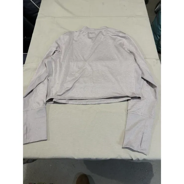 Old Navy CozeCore Long Sleeve Cropped Rib Paneled Active Top‎ Moon Mist Beige XL - Image 7