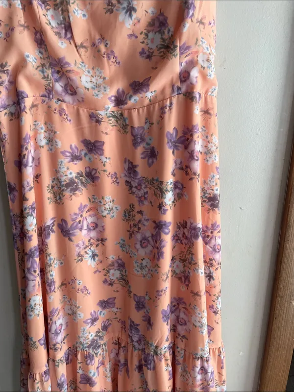 Lulus Started With a Kiss Orange Floral Print Tie-Strap Tiered Dress - Image 5