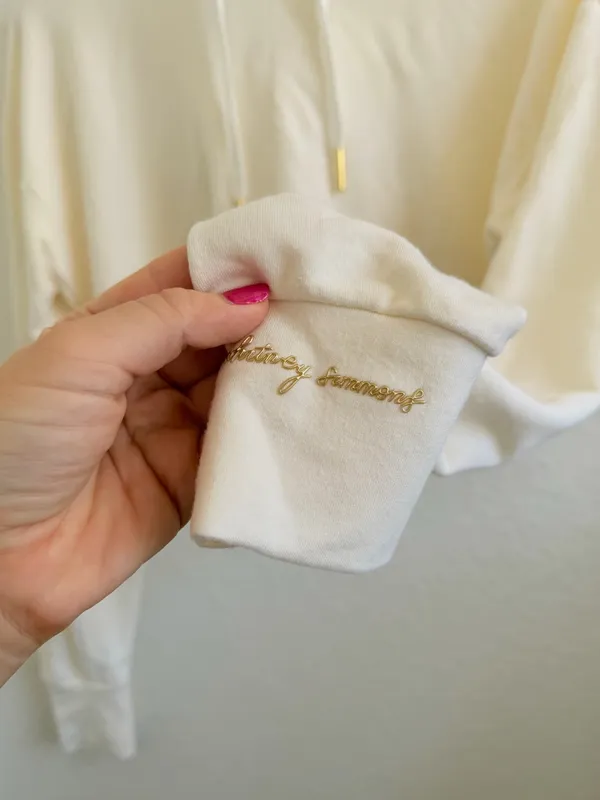 Gymshark Whitney Simmons Cropped Sweater Ivory Cream Size M - Image 2